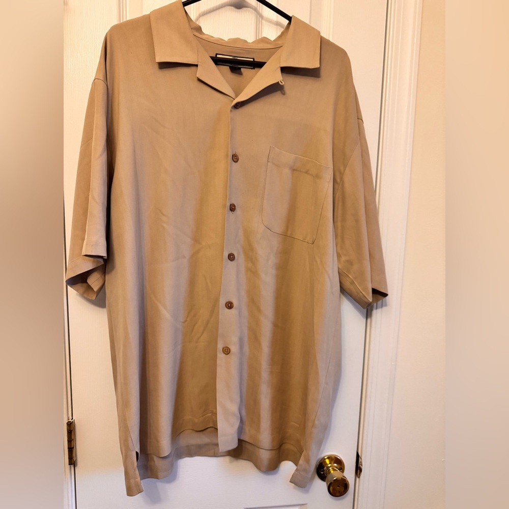 Tommy Bahama embroidered silk shirt Size XL